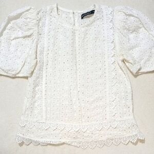 White Eyelet Lace Top